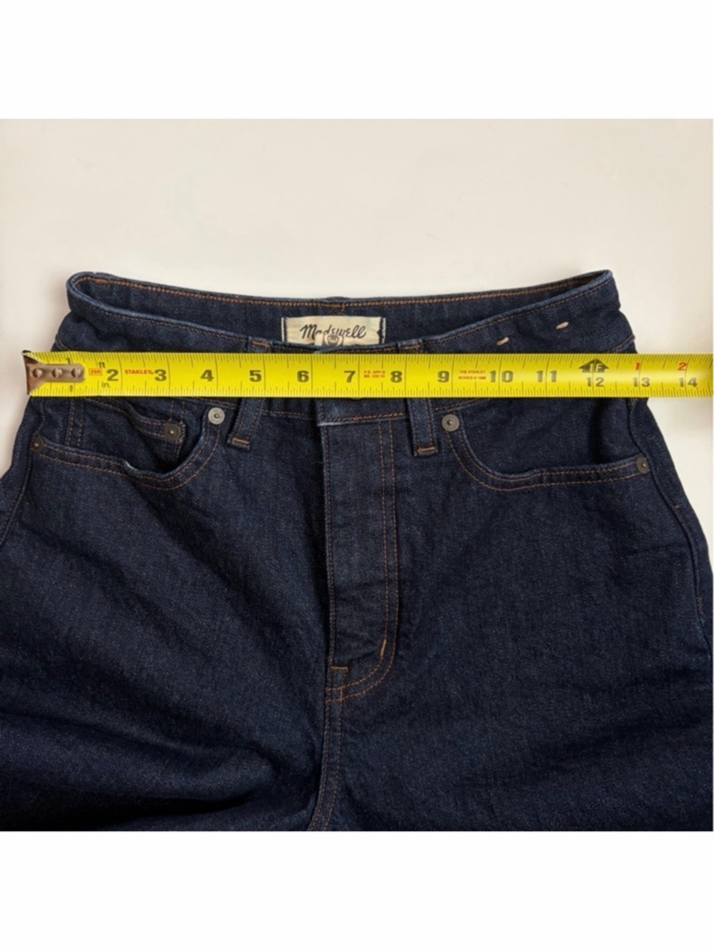 Madewell 90s Curvy Jeans Candiani Denim Straight Leg Dark Wash 25 - Picture 10 of 16